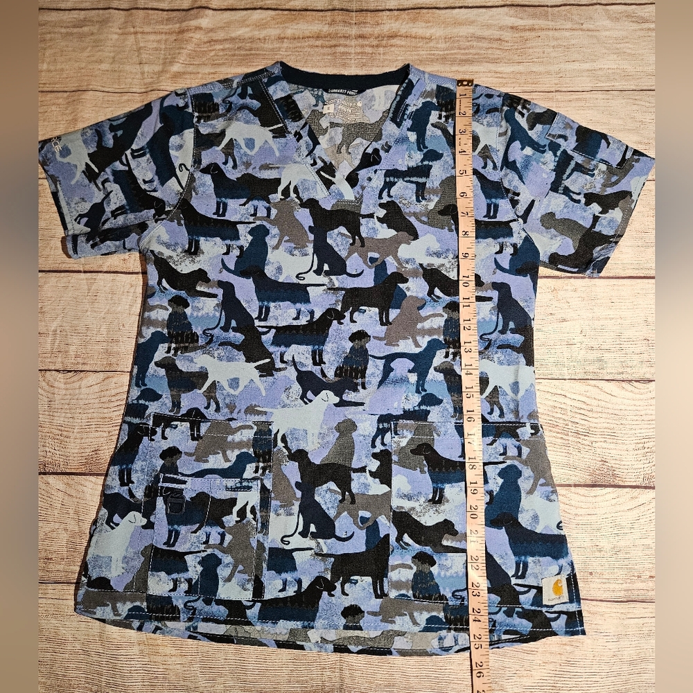 Carhartt Force Dogs 5-Pocket Modern Fit V-Neck Scrub Top - Picture 3 of 9
